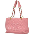 Chanel CC Logo Chain Tote Shoulder Bag Quilted Grand Shopping GST Caviar