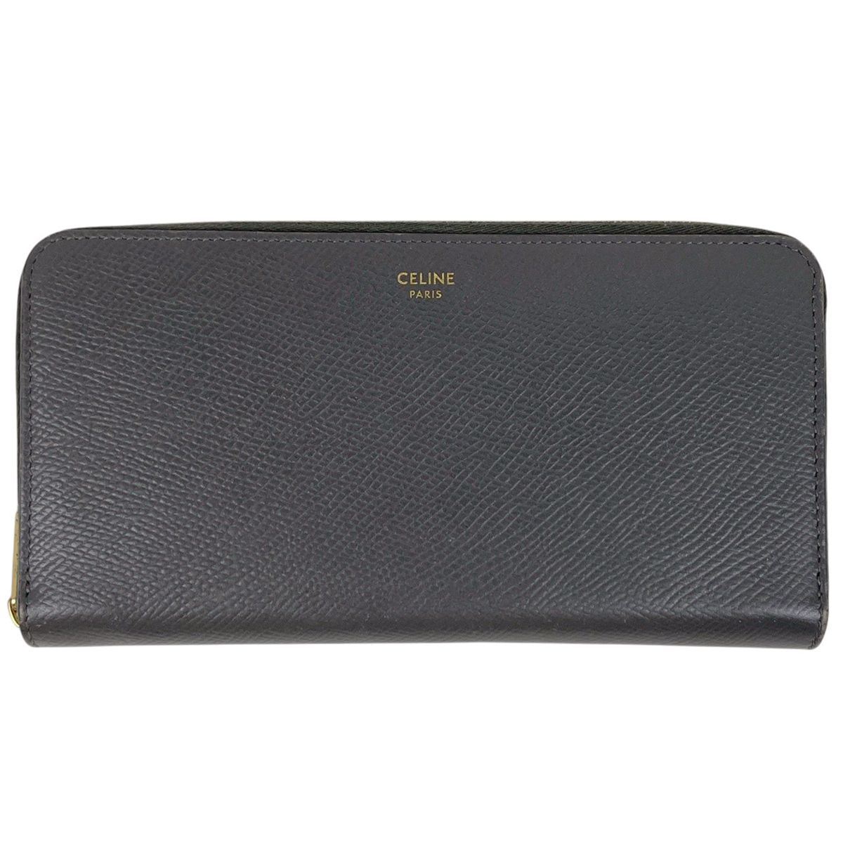 Celine Logo Wallet Leather Gray