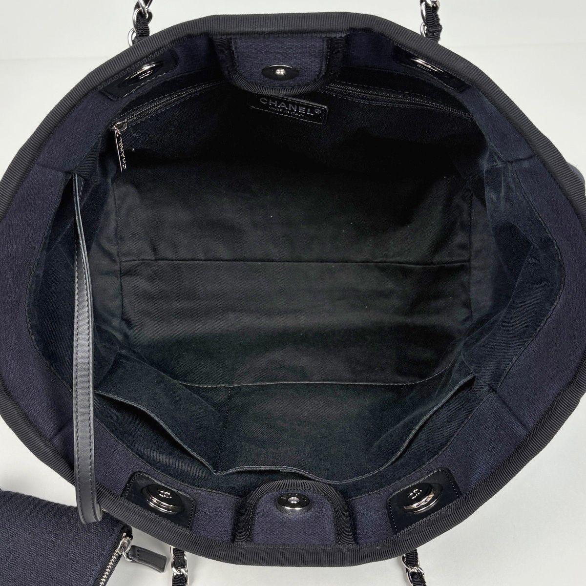 Chanel Deauville Line Chain Tote CC Logo Canvas Black — view 9