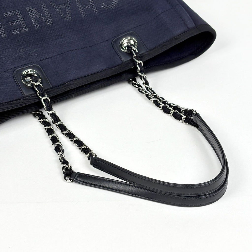 Chanel Deauville Line Chain Tote CC Logo Canvas Black — view 6
