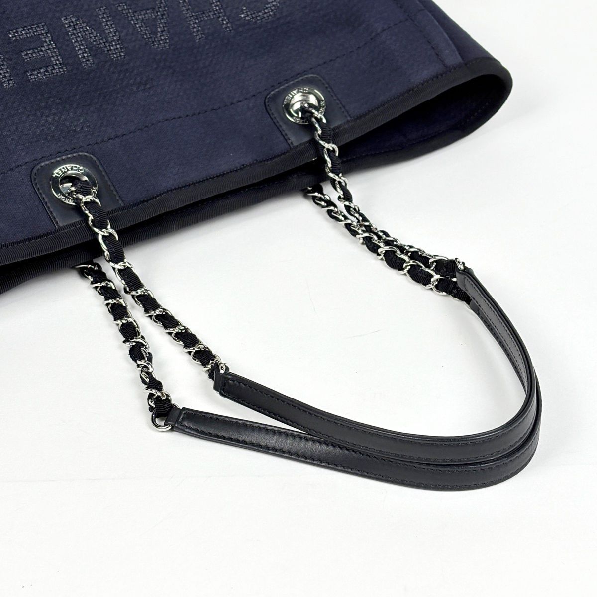 Chanel Deauville Line Chain Tote CC Logo Canvas Black — view 6
