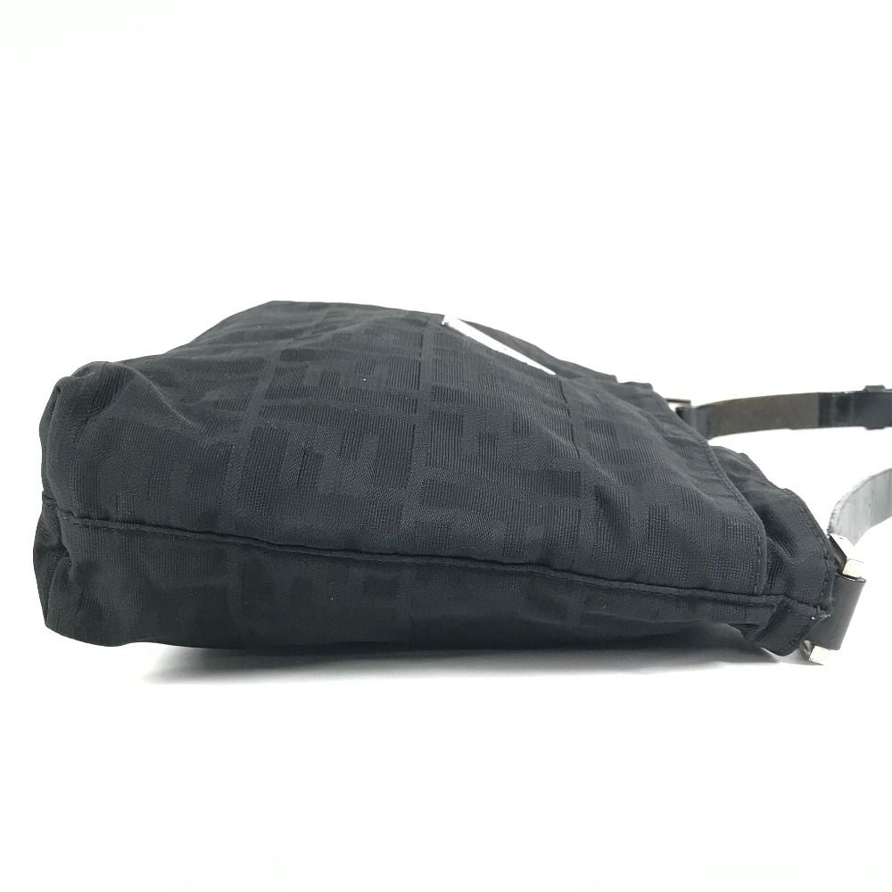 Fendi Shoulder Bag Zucca Logo Leather Nylon Black — view 4