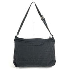 Fendi Shoulder Bag Zucca Logo Leather Nylon Black — view 2