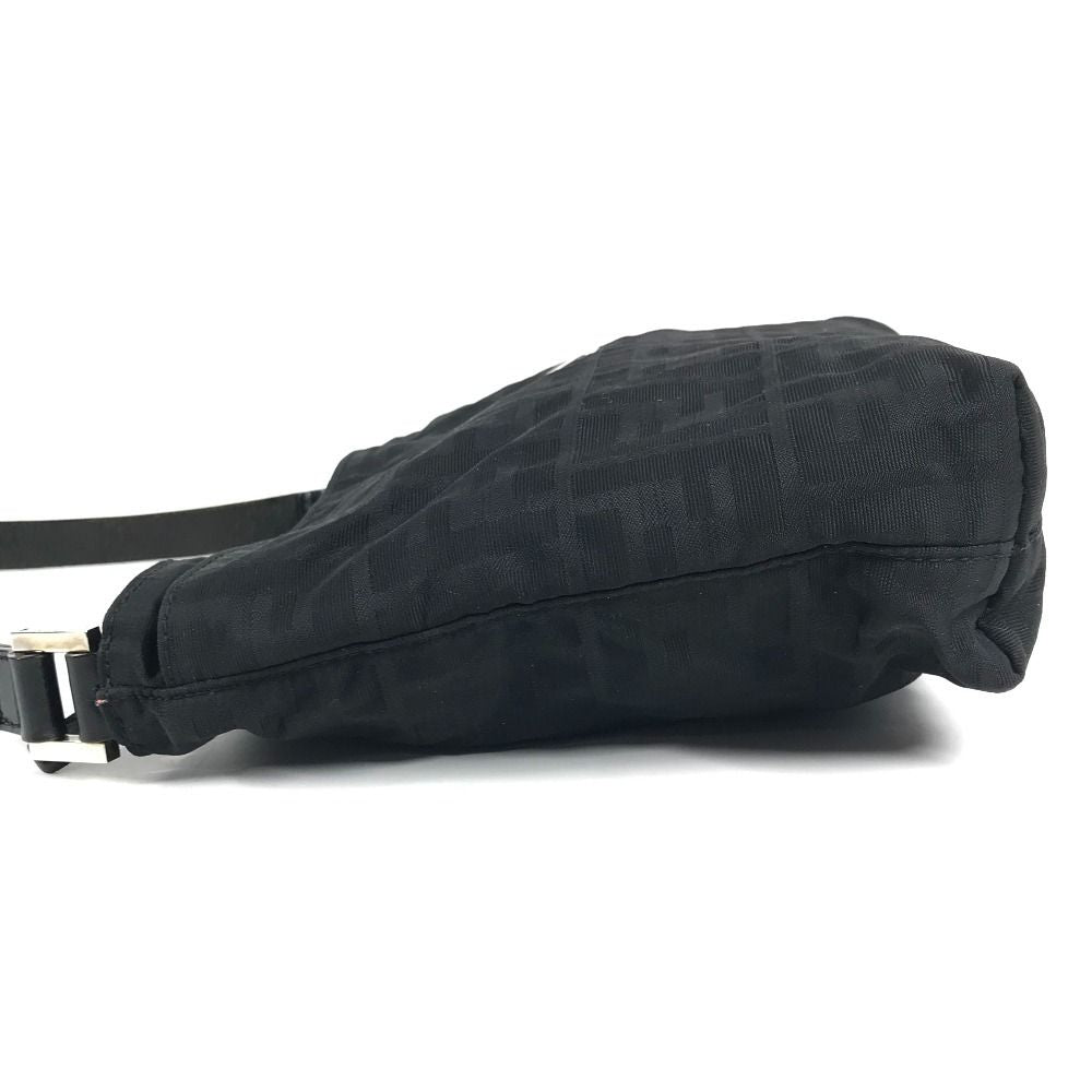 Fendi Shoulder Bag Zucca Logo Leather Nylon Black — view 3