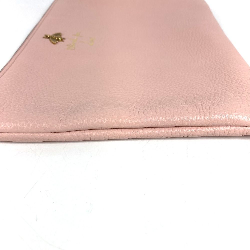 Gucci Clutch Logo Bee Leather Pink — view 4