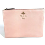 Gucci Clutch Logo Bee Leather Pink