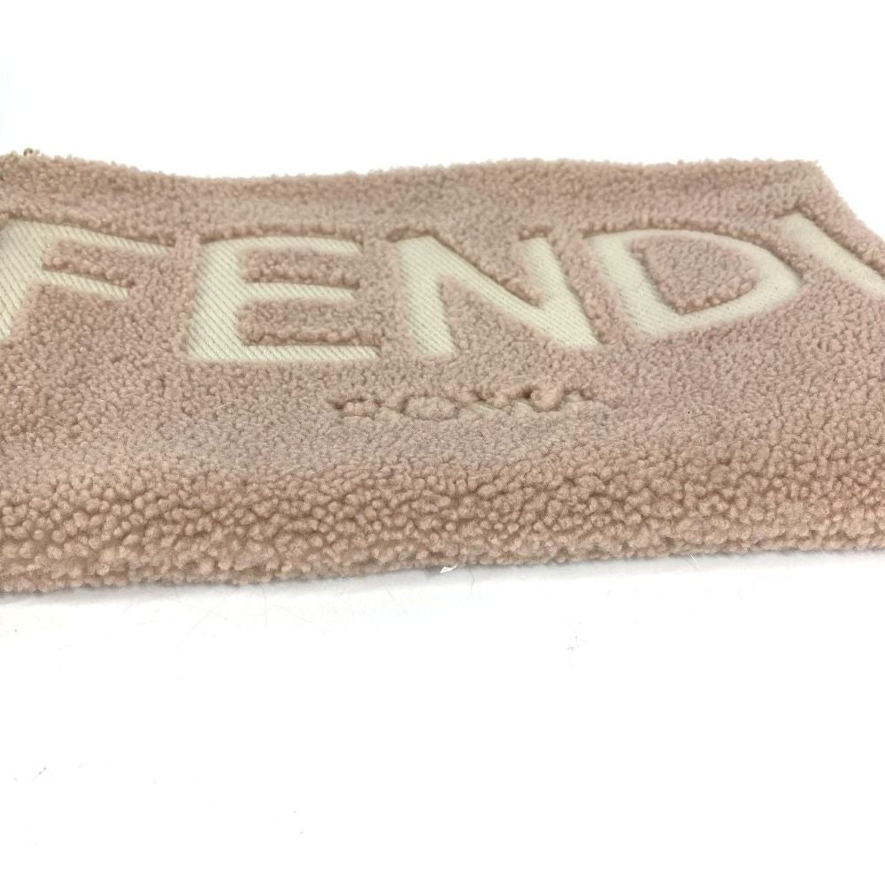 Fendi Clutch Logo Shearling Pink Beige — view 5