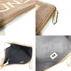 Fendi Clutch Logo Shearling Pink Beige — view 8