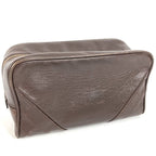 Chanel Clutch Quilted Logo Leather Brown — view 4