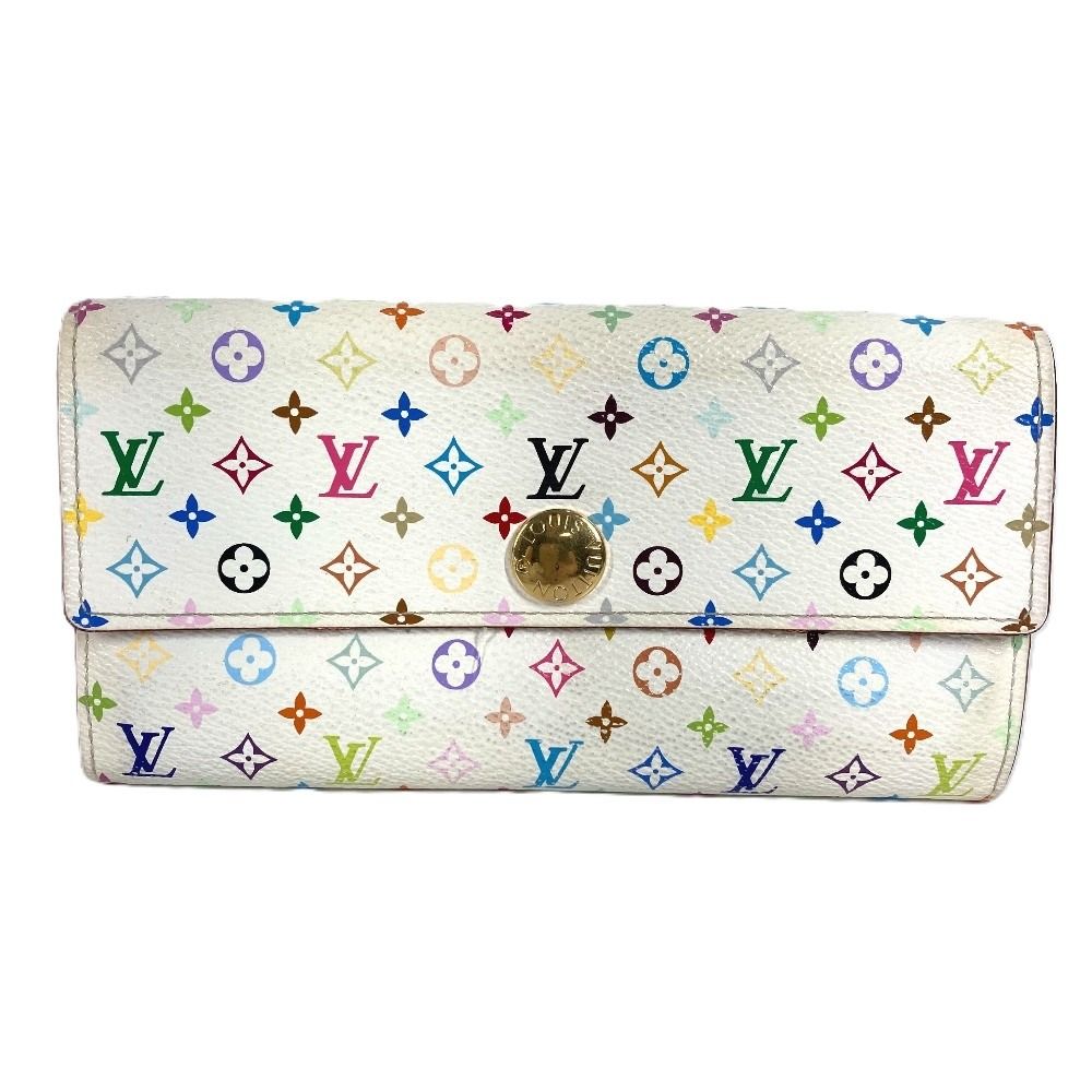 Louis Vuitton Wallet Portefeuille Sarah Rich Monogram Multicolor Canvas Blanc