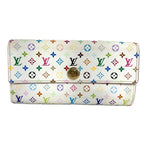 Louis Vuitton Wallet Portefeuille Sarah Rich Monogram Multicolor Canvas Blanc