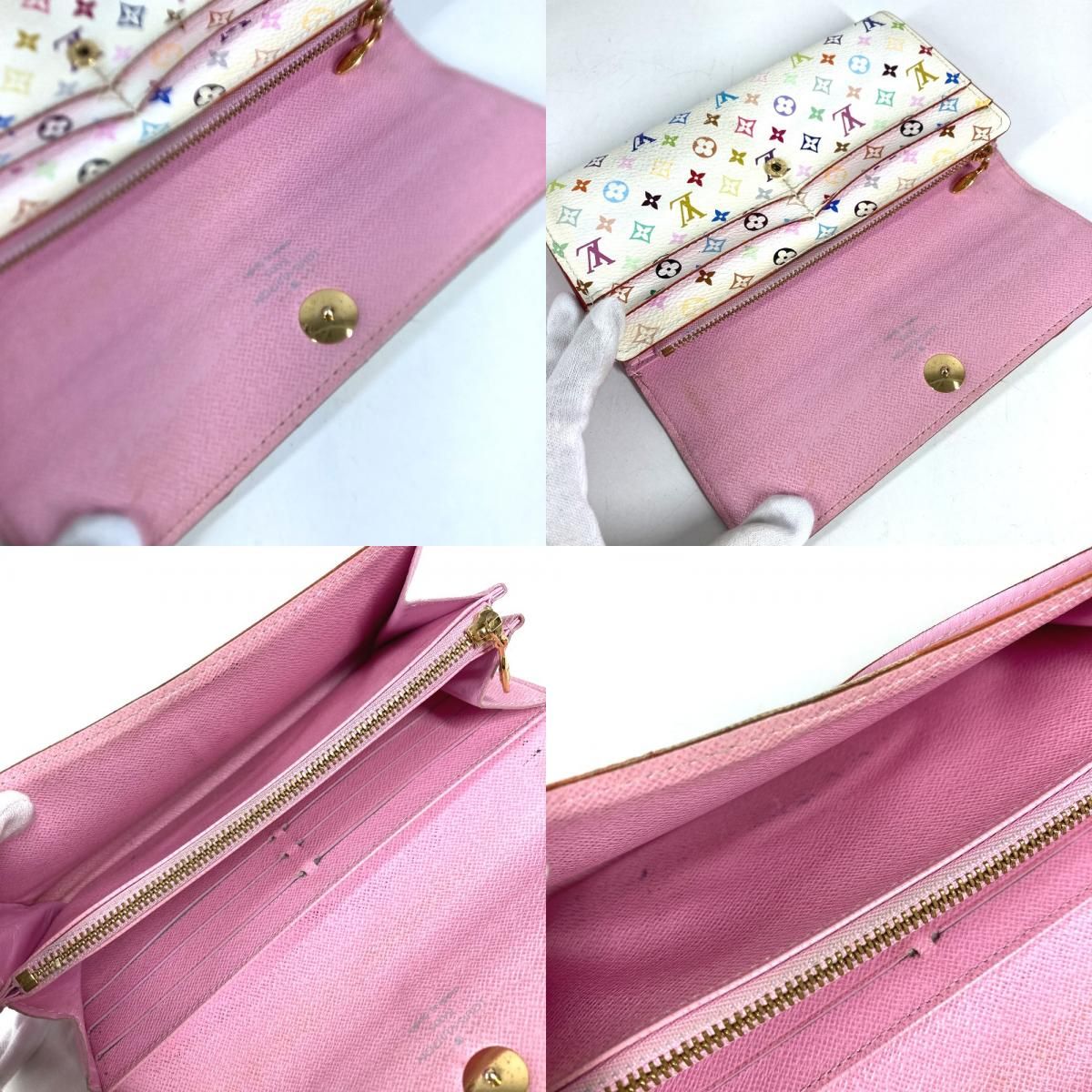 Louis Vuitton Wallet Portefeuille Sarah Rich Monogram Multicolor Canvas Blanc — view 8