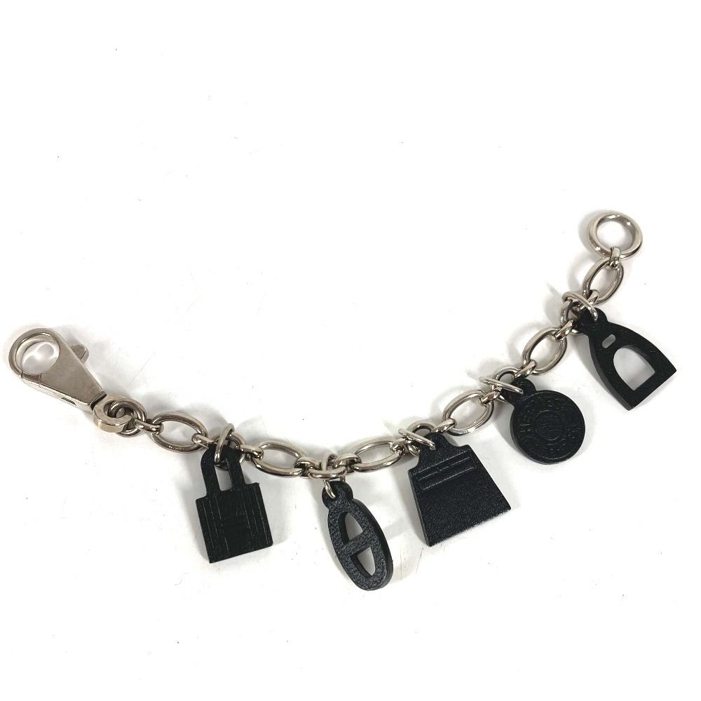 Hermes Key Holder Amulet 5 Leather Black