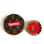 Louis Vuitton Brooch Box Logo 2 Piece Set Pair Monogram Canvas Brown