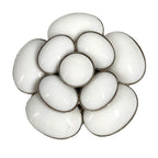 Chanel Brooch Camellia Logo Ceramic White