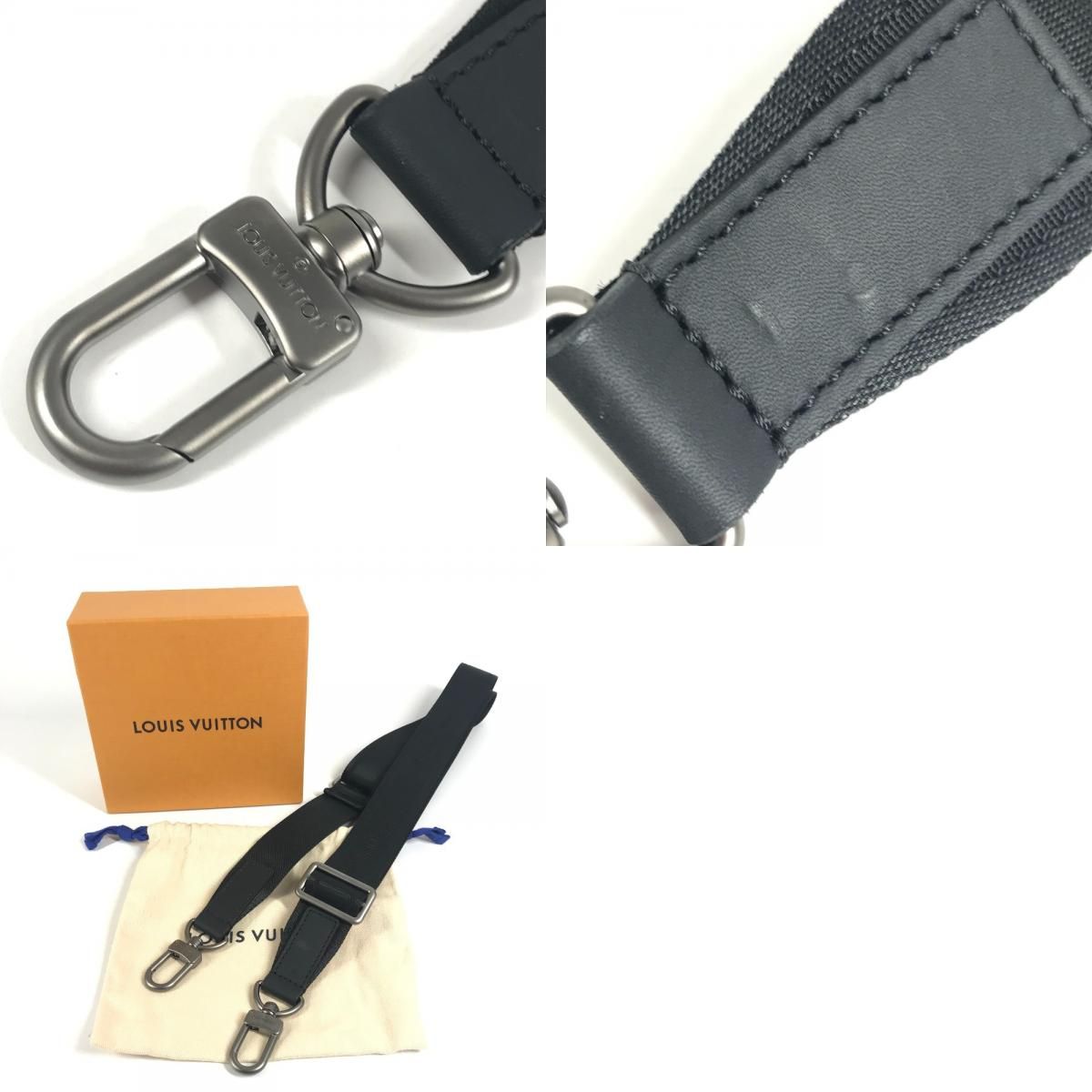 Louis Vuitton Shoulder Strap Logo Canvas Black — view 9