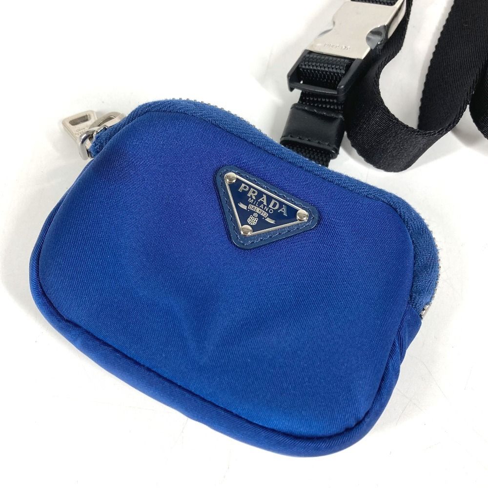 Prada Tall Pet Logo Pouch Nylon Blue — view 2
