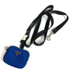 Prada Tall Pet Logo Pouch Nylon Blue