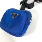 Prada Tall Pet Logo Pouch Nylon Blue — view 4