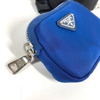Prada Tall Pet Logo Pouch Nylon Blue — view 5