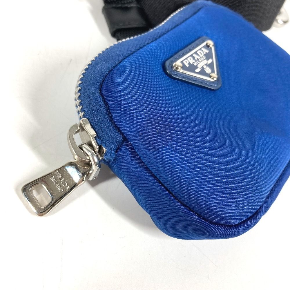 Prada Tall Pet Logo Pouch Nylon Blue — view 5
