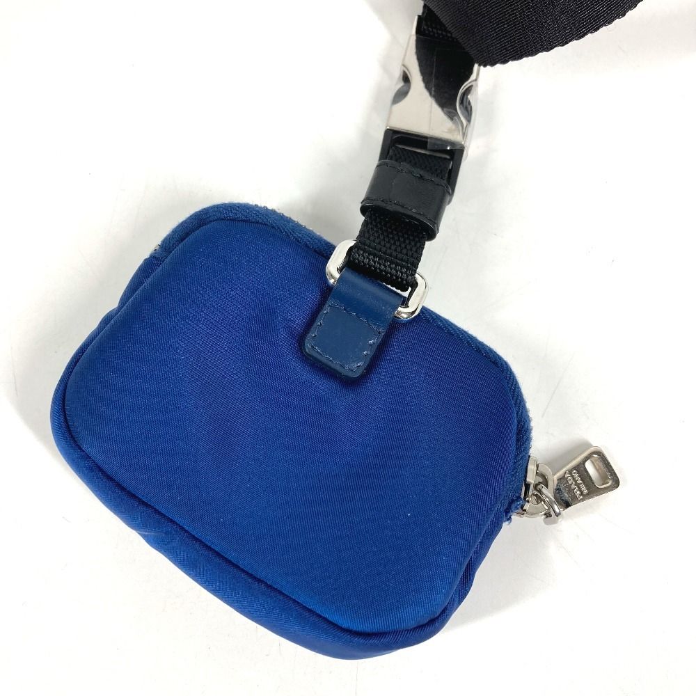 Prada Tall Pet Logo Pouch Nylon Blue — view 6