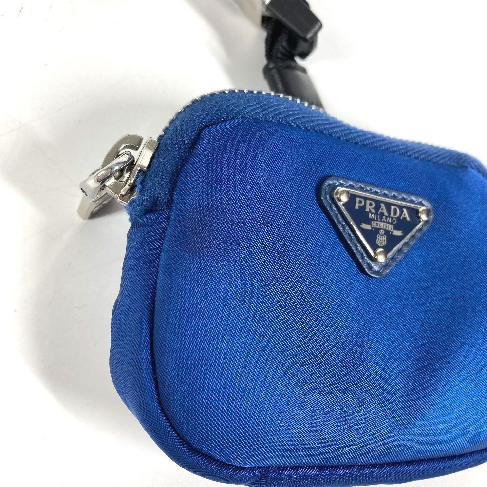 Prada Tall Pet Logo Pouch Nylon Blue — view 8