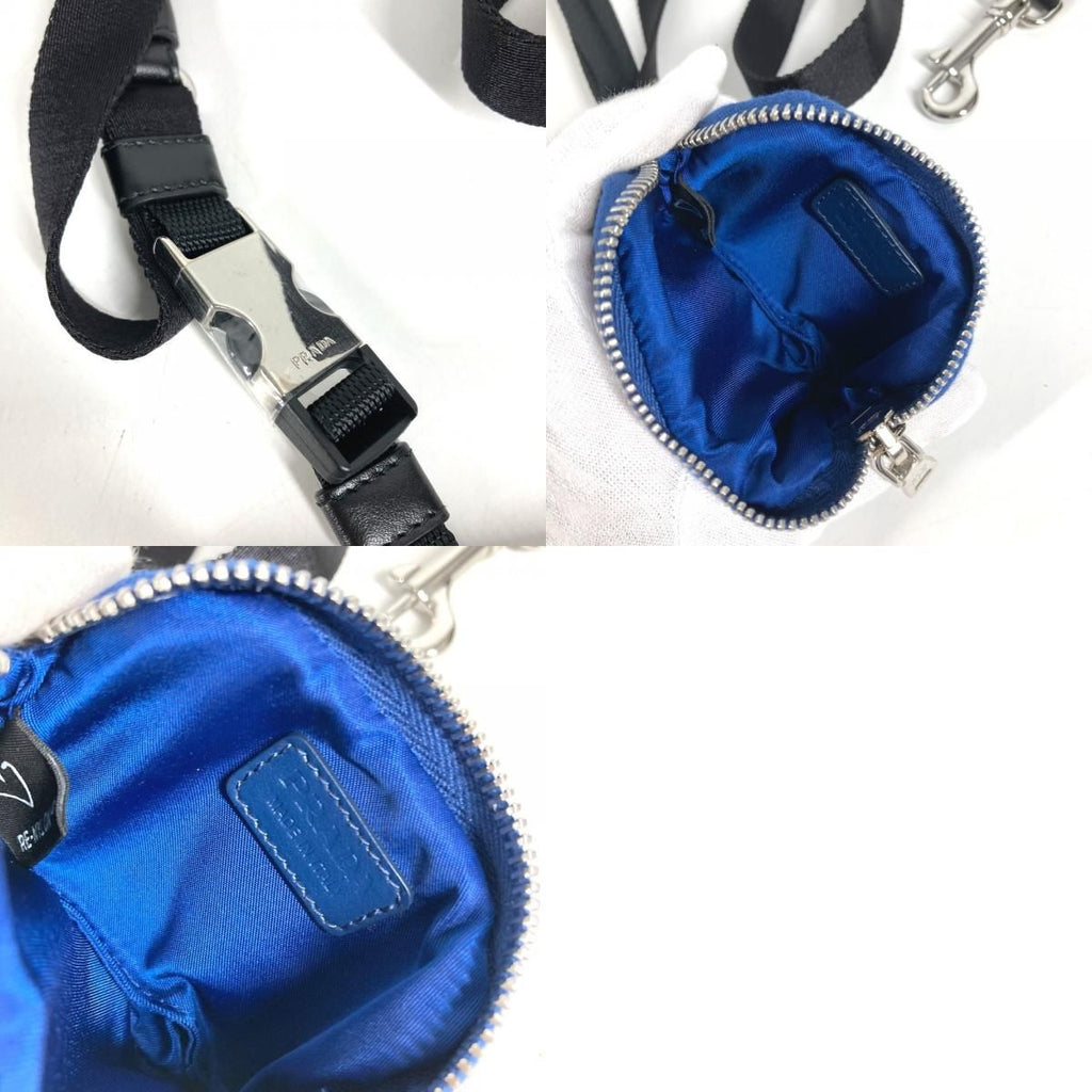 Prada Tall Pet Logo Pouch Nylon Blue — view 9