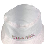 Chanel Hat Logo Rhinestone Sequin Cotton Pink — view 2