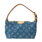Louis Vuitton Handbag Monogram Denim Pochette Hills Blue