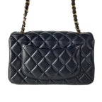 Chanel Shoulder Bag Mini Quilted Black Chain Gold Metal Lambskin — view 3