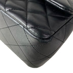 Chanel Shoulder Bag Mini Quilted Black Chain Gold Metal Lambskin — view 7