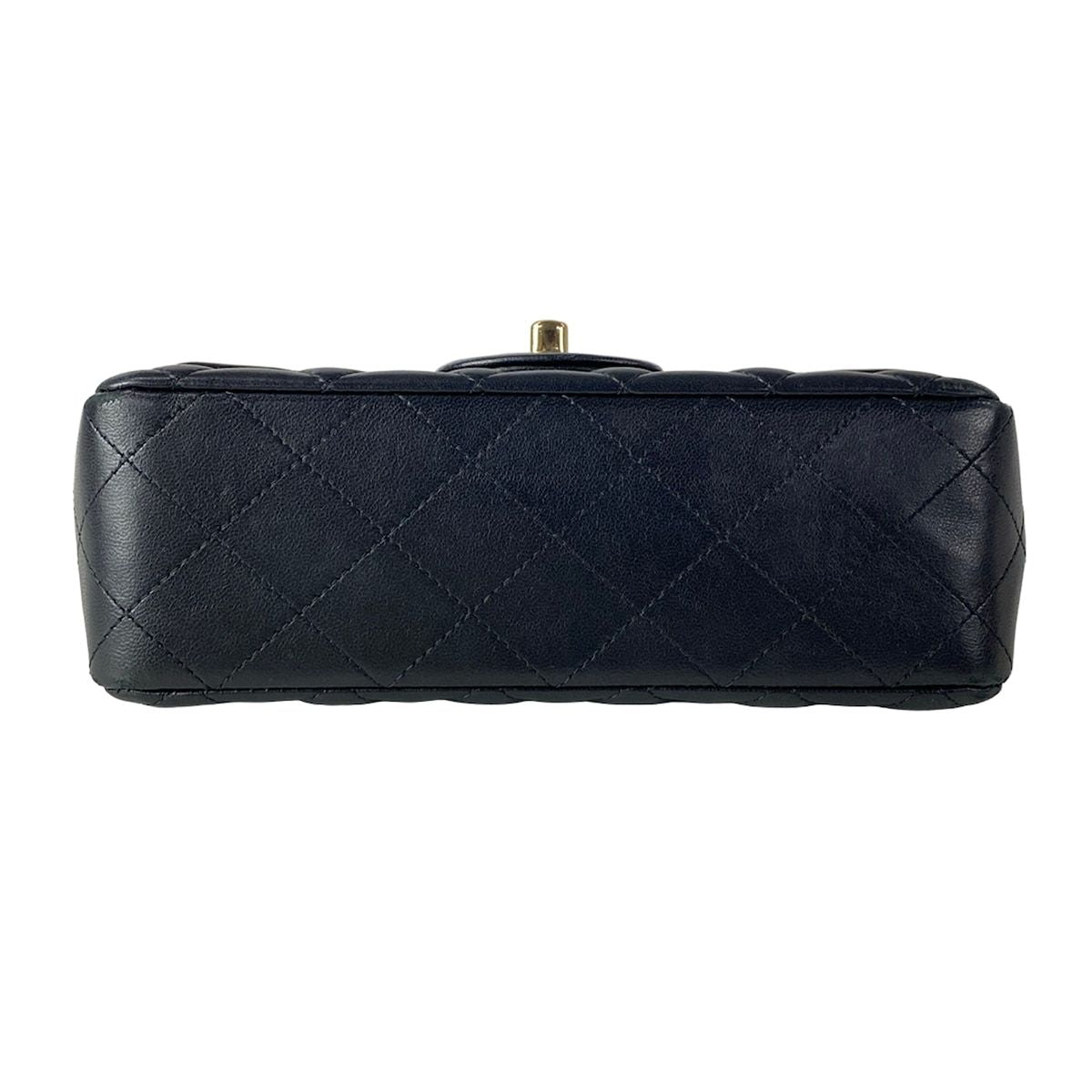 Chanel Shoulder Bag Mini Quilted Black Chain Gold Metal Lambskin — view 5