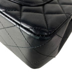 Chanel Shoulder Bag Mini Quilted Black Chain Gold Metal Lambskin — view 9