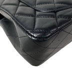 Chanel Shoulder Bag Mini Quilted Black Chain Gold Metal Lambskin — view 8