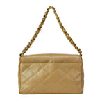 Chanel Shoulder Bag Quilted Light Brown Metallic Chain Gold — view 3