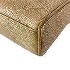 Chanel Shoulder Bag Quilted Light Brown Metallic Chain Gold — view 9