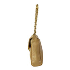 Chanel Shoulder Bag Quilted Light Brown Metallic Chain Gold — view 4