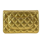 Chanel Wallet Quilted Gold Chain Metal Shoulder — view 2