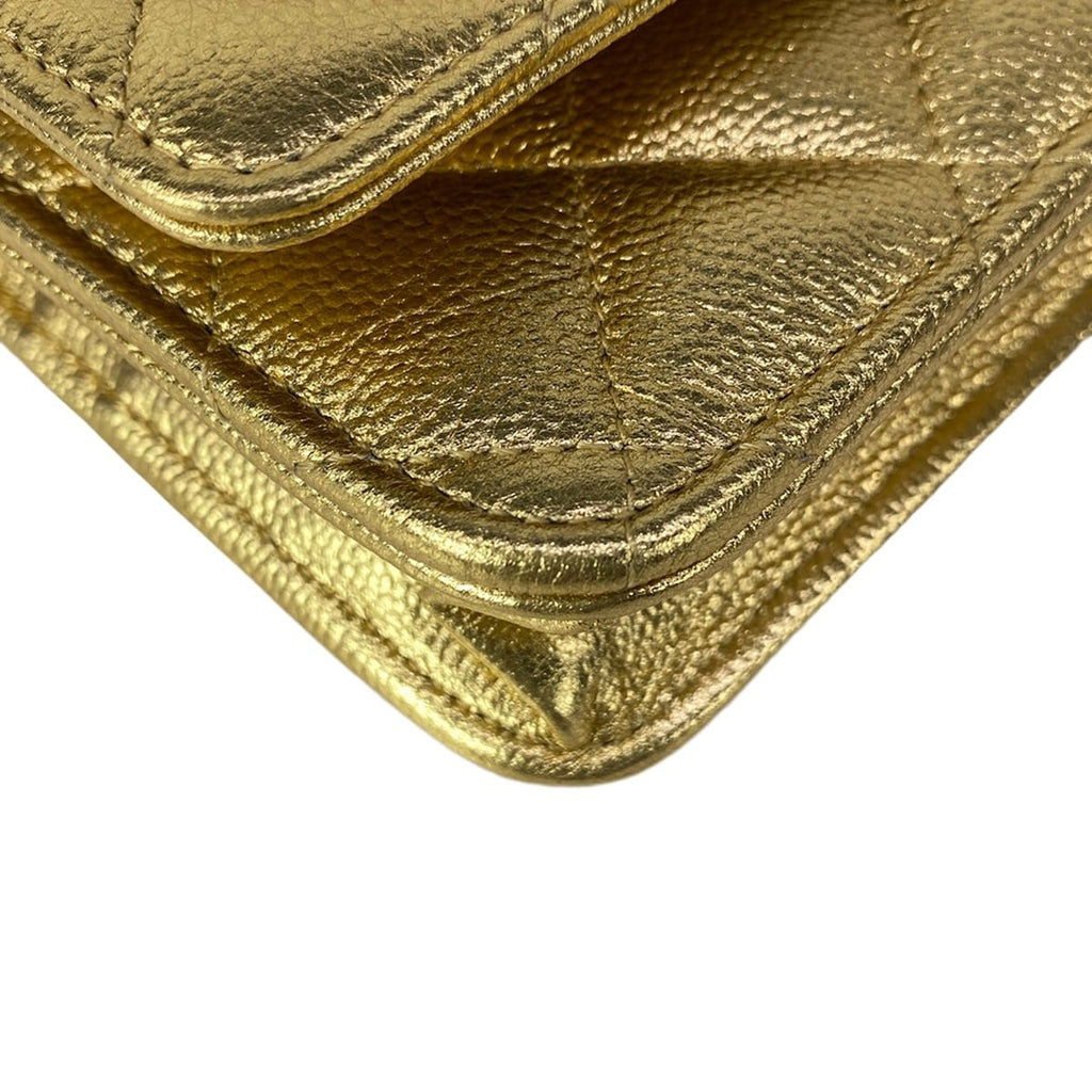 Chanel Wallet Quilted Gold Chain Metal Shoulder — view 7