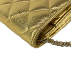 Chanel Wallet Quilted Gold Chain Metal Shoulder — view 8