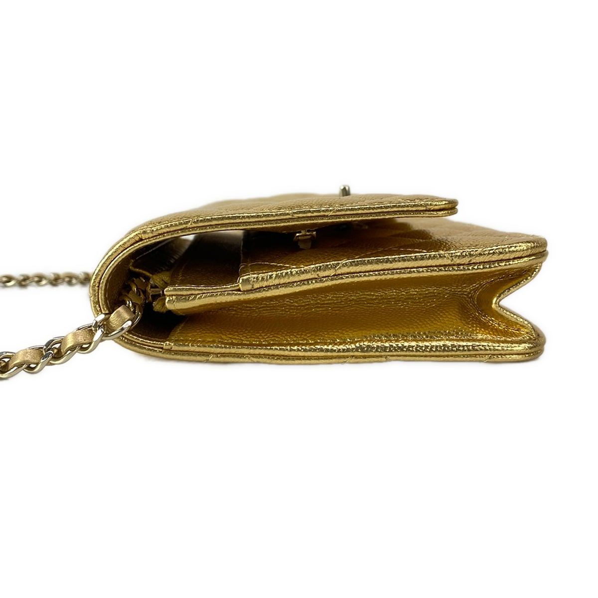 Chanel Wallet Quilted Gold Chain Metal Shoulder — view 9