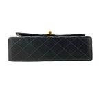 Chanel Shoulder Bag Double Flap Quilted Black Chain Gold Lambskin — view 5