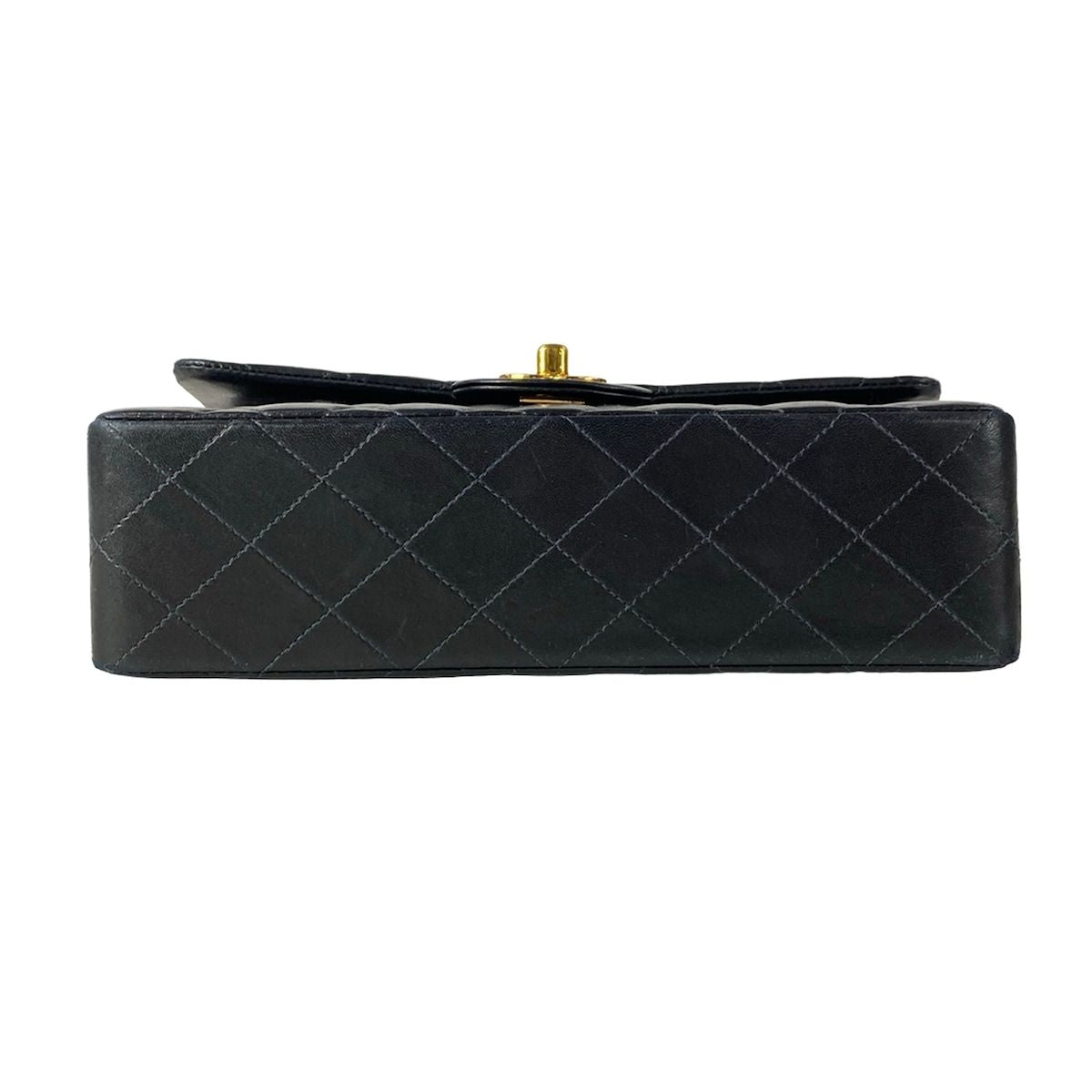 Chanel Shoulder Bag Double Flap Quilted Black Chain Gold Lambskin — view 5