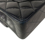 Chanel Shoulder Bag Double Flap Quilted Black Chain Gold Lambskin — view 8