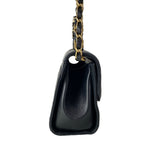 Chanel Shoulder Bag Top Handle Mini Flap Quilted Black Matt Togo 2-Way Lambskin — view 2