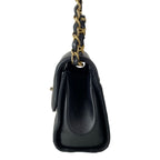 Chanel Shoulder Bag Top Handle Mini Flap Quilted Black Matt Togo 2-Way Lambskin — view 4