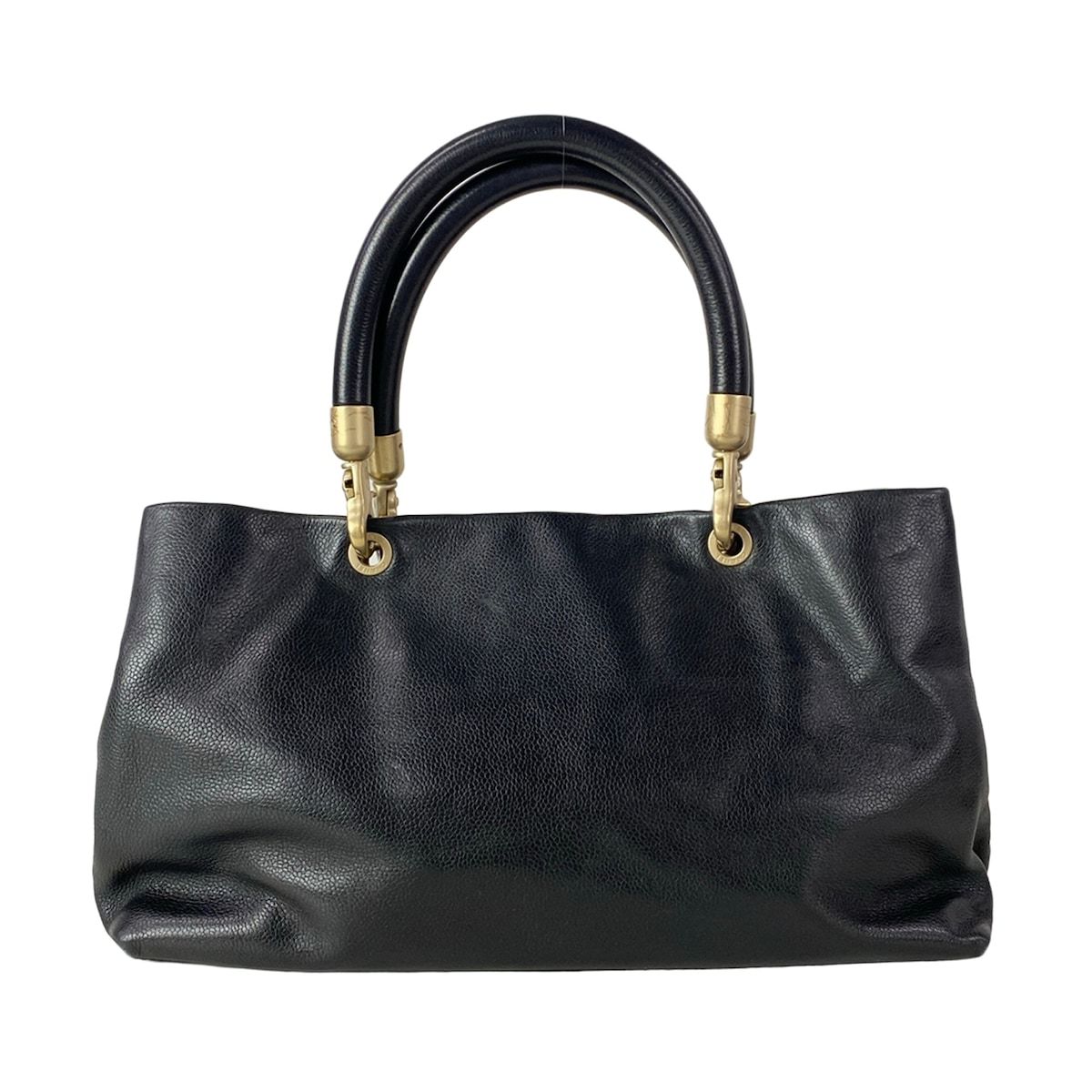 Chanel Tote Black Matt Togo CC Logo — view 3