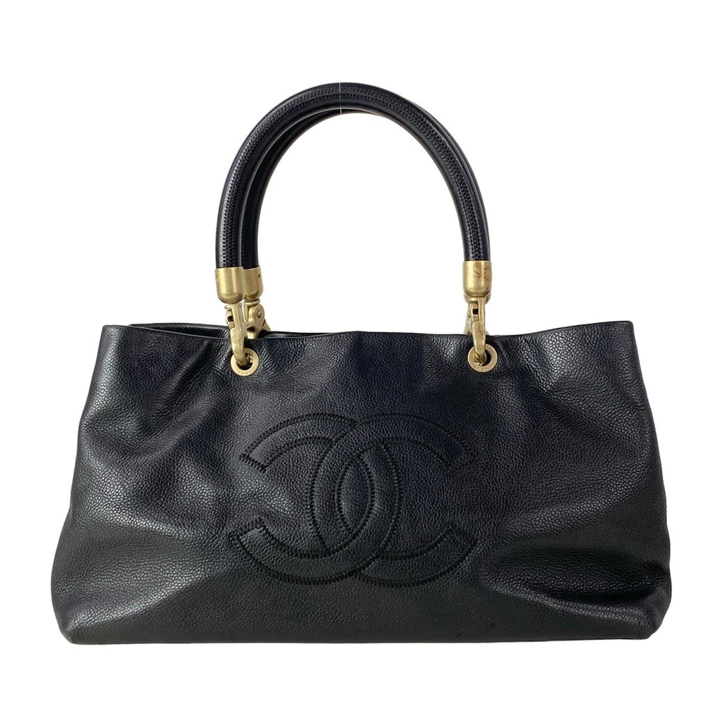 Chanel Tote Black Matt Togo CC Logo