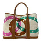 Hermes Tote Garden Party PM Beige Gold Multi Silver Au